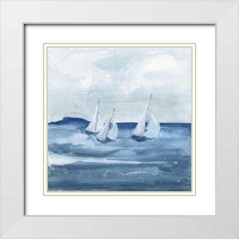 Sailboats VIII White Modern Wood Framed Art Print with Double Matting by Paschke, Chris