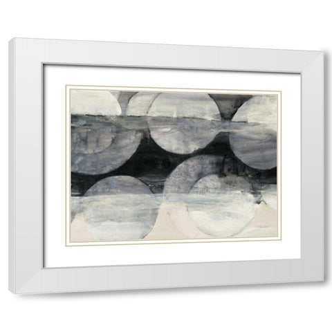 Eclipse Neutral Horizontal Crop White Modern Wood Framed Art Print with Double Matting by Hristova, Albena