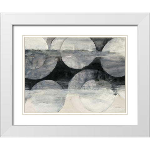 Eclipse Neutral Horizontal Crop White Modern Wood Framed Art Print with Double Matting by Hristova, Albena