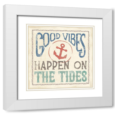 Coastal Portrait III Coral White Modern Wood Framed Art Print with Double Matting by Charron, Veronique