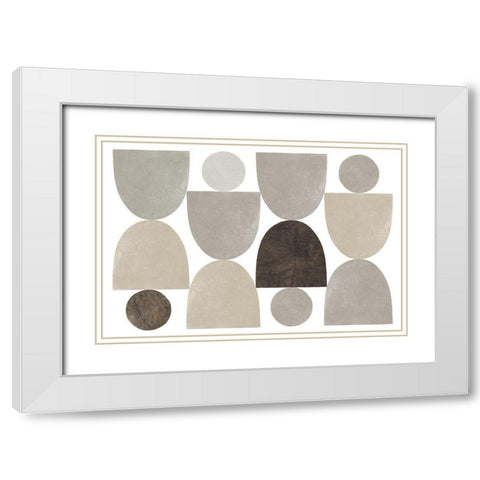 Ups and Downs v2 White Modern Wood Framed Art Print with Double Matting by Wild Apple Portfolio