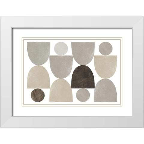 Ups and Downs v2 White Modern Wood Framed Art Print with Double Matting by Wild Apple Portfolio