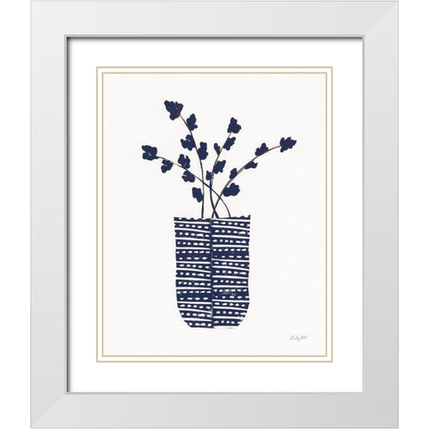 Shadow Vessel I Navy White Modern Wood Framed Art Print with Double Matting by Prahl, Courtney