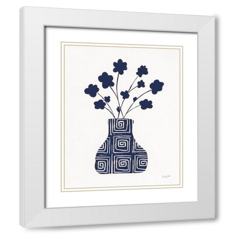 Shadow Vessel II Navy White Modern Wood Framed Art Print with Double Matting by Prahl, Courtney