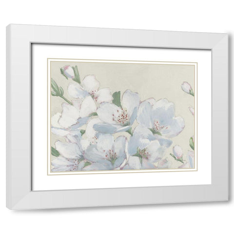 Spring Apple Blossoms Neutral White Modern Wood Framed Art Print with Double Matting by Wiens, James