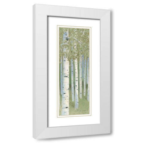 Green Forest II White Modern Wood Framed Art Print with Double Matting by Wiens, James