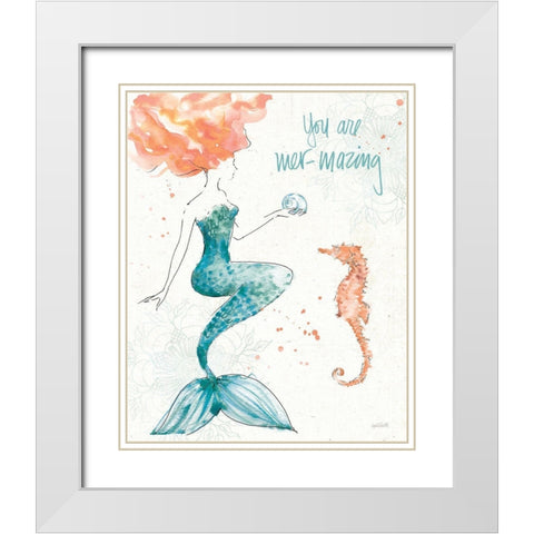 Sea Sirens I White Modern Wood Framed Art Print with Double Matting by Tavoletti, Anne