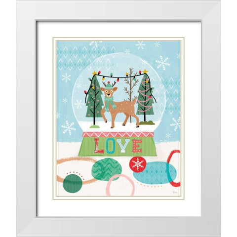 Holiday Love II White Modern Wood Framed Art Print with Double Matting by Charron, Veronique