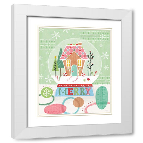 Holiday Love III White Modern Wood Framed Art Print with Double Matting by Charron, Veronique