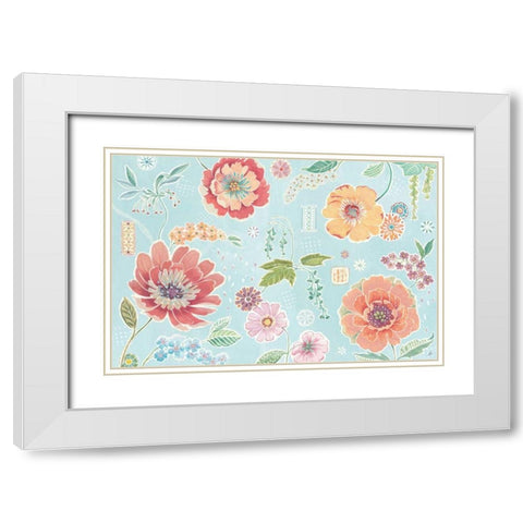 Happy Meadow I White Modern Wood Framed Art Print with Double Matting by Brissonnet, Daphne