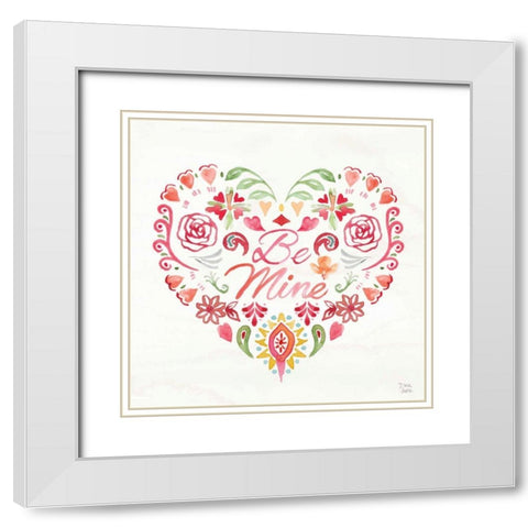 Love Always II White Modern Wood Framed Art Print with Double Matting by June, Dina