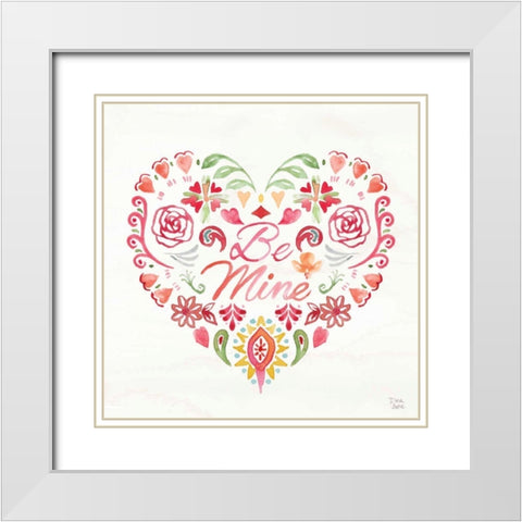 Love Always II White Modern Wood Framed Art Print with Double Matting by June, Dina