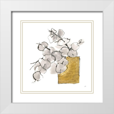 Delicate Gilded Vase IV White Modern Wood Framed Art Print with Double Matting by Paschke, Chris