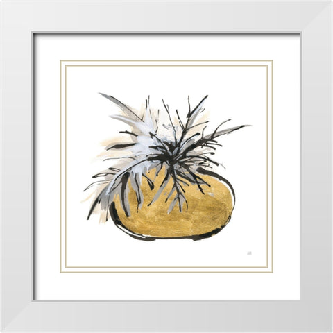 Gilded Vase III White Modern Wood Framed Art Print with Double Matting by Paschke, Chris