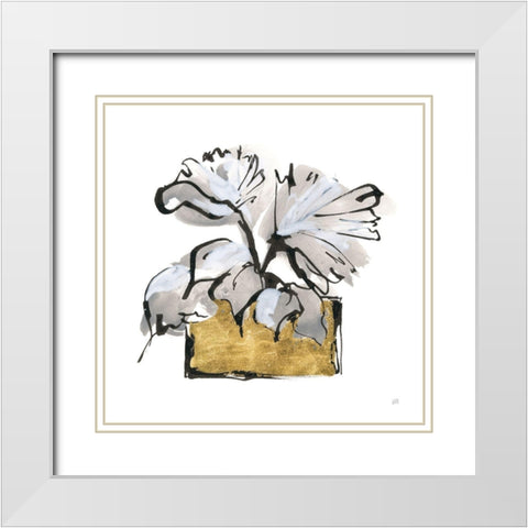 Gilded Vase IV White Modern Wood Framed Art Print with Double Matting by Paschke, Chris