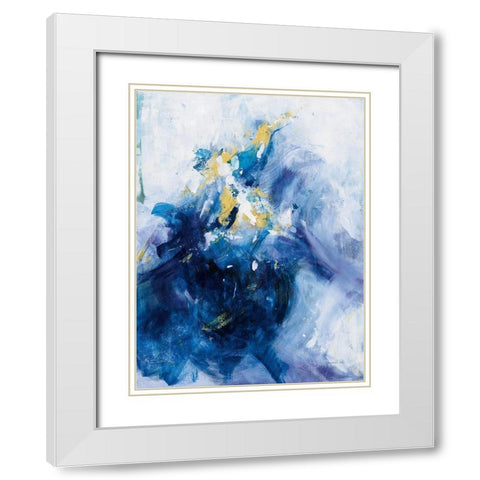 Top of the Wave White Modern Wood Framed Art Print with Double Matting by Nai, Danhui