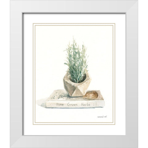 Grown at Home I White Modern Wood Framed Art Print with Double Matting by Nai, Danhui