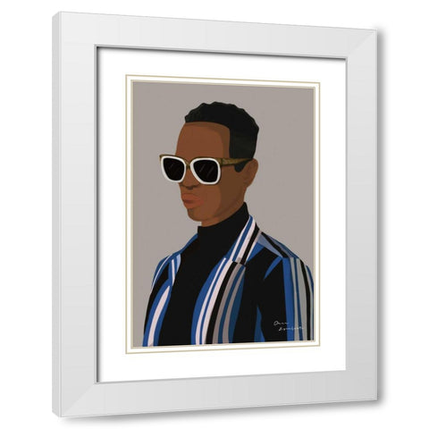 So Cool II White Modern Wood Framed Art Print with Double Matting by Escalante, Omar