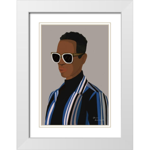 So Cool II White Modern Wood Framed Art Print with Double Matting by Escalante, Omar