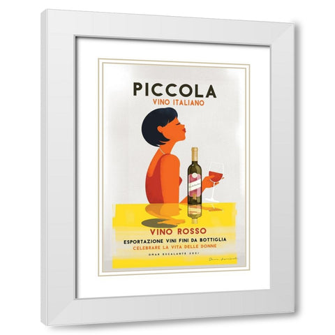 Vino Rosso I White Modern Wood Framed Art Print with Double Matting by Escalante, Omar