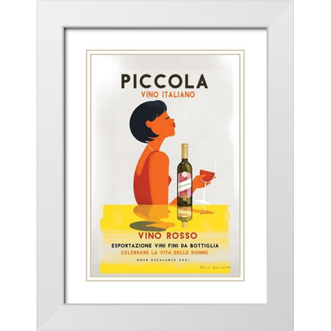Vino Rosso I White Modern Wood Framed Art Print with Double Matting by Escalante, Omar