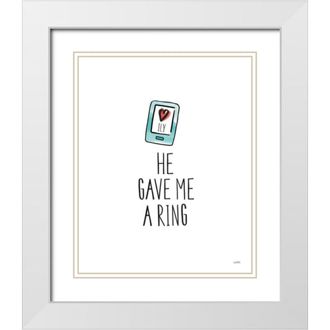 Valentines XI ILY White Modern Wood Framed Art Print with Double Matting by York, Leah