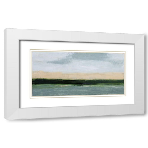 Sea Green White Modern Wood Framed Art Print with Double Matting by Munger, Pamela