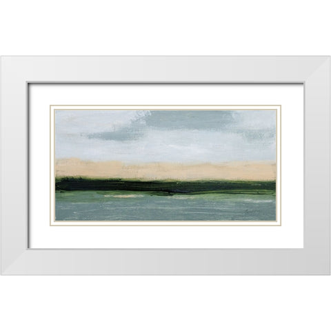 Sea Green White Modern Wood Framed Art Print with Double Matting by Munger, Pamela