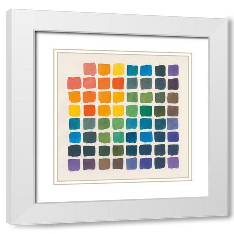Color Chart White Modern Wood Framed Art Print with Double Matting by Wild Apple Portfolio