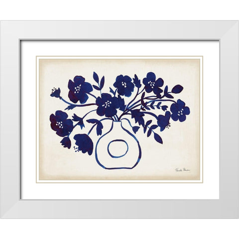 Modern Blue II White Modern Wood Framed Art Print with Double Matting by Zaman, Farida