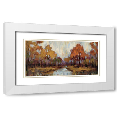 Fall Aquarelle Purple Crop White Modern Wood Framed Art Print with Double Matting by Vassileva, Silvia