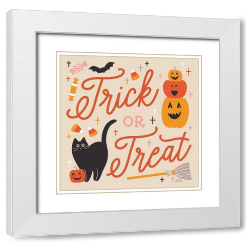 Trick or Treat II White Modern Wood Framed Art Print with Double Matting by Marshall, Laura
