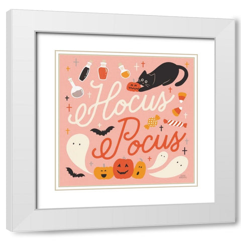 Trick or Treat III White Modern Wood Framed Art Print with Double Matting by Marshall, Laura