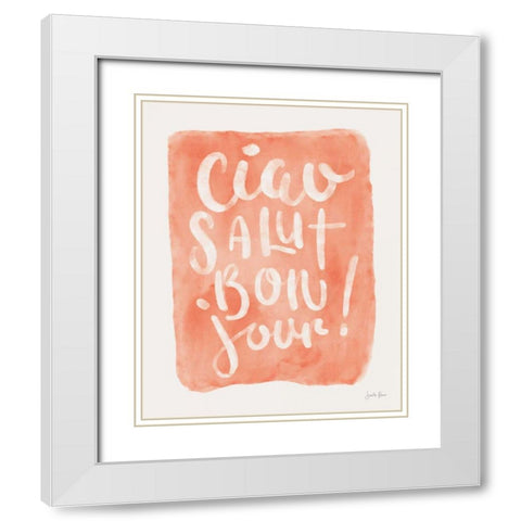 Ciao Lettering I White Modern Wood Framed Art Print with Double Matting by Penner, Janelle