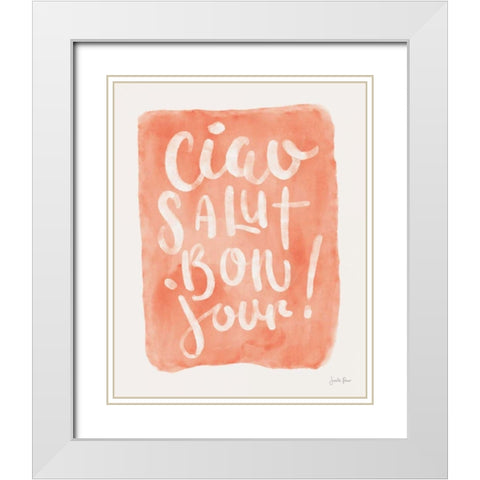 Ciao Lettering I White Modern Wood Framed Art Print with Double Matting by Penner, Janelle