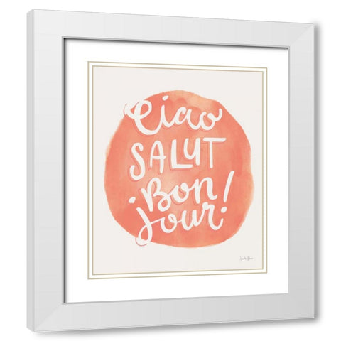 Ciao Lettering II White Modern Wood Framed Art Print with Double Matting by Penner, Janelle