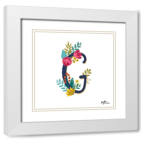 Romantic Luxe G Navy White Modern Wood Framed Art Print with Double Matting by Penner, Janelle