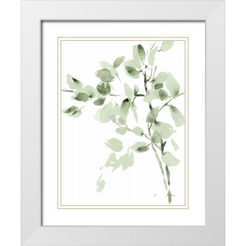 Cascading Branches II White Modern Wood Framed Art Print with Double Matting by Pete, Katrina