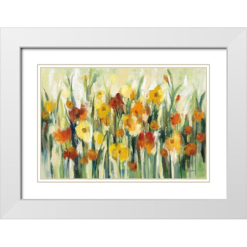 End of Summer Garden White Modern Wood Framed Art Print with Double Matting by Vassileva, Silvia
