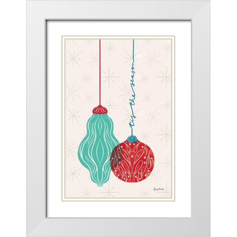 Retro Ornaments III White Modern Wood Framed Art Print with Double Matting by Thorns, Becky