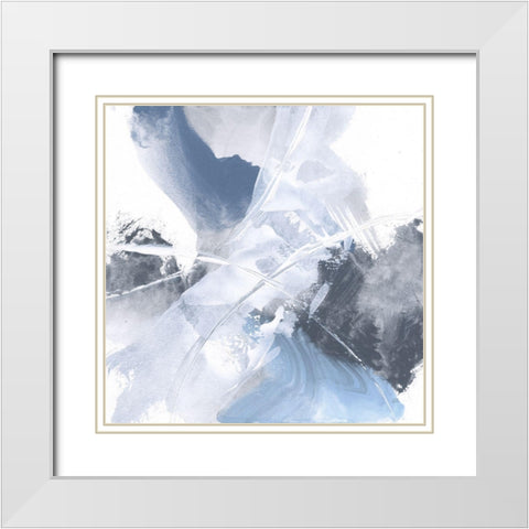 White Line Blues II White Modern Wood Framed Art Print with Double Matting by Paschke, Chris