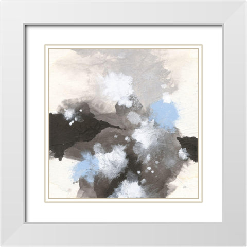 Puff of Blue I White Modern Wood Framed Art Print with Double Matting by Paschke, Chris