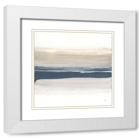 Tonal Blue Gray I White Modern Wood Framed Art Print with Double Matting by Paschke, Chris