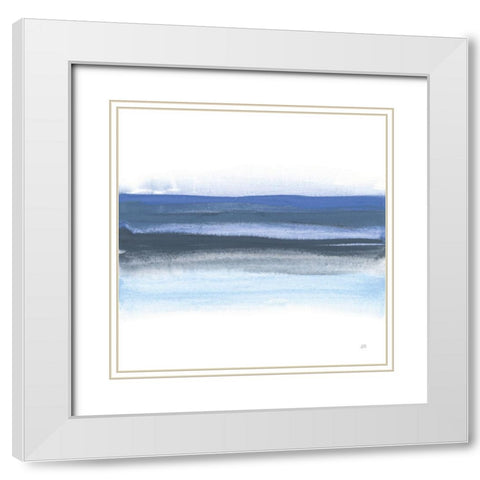 Shaded Blues I White Modern Wood Framed Art Print with Double Matting by Paschke, Chris