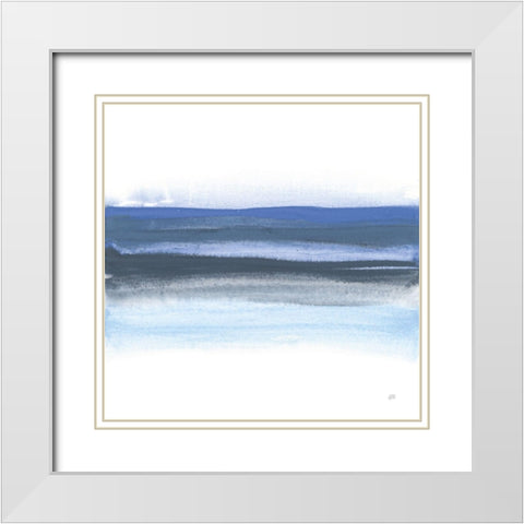 Shaded Blues I White Modern Wood Framed Art Print with Double Matting by Paschke, Chris