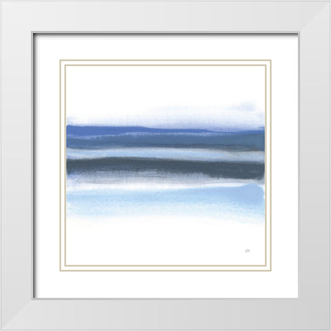 Shaded Blues III White Modern Wood Framed Art Print with Double Matting by Paschke, Chris