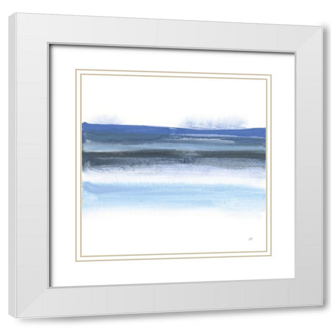 Shaded Blues IV White Modern Wood Framed Art Print with Double Matting by Paschke, Chris