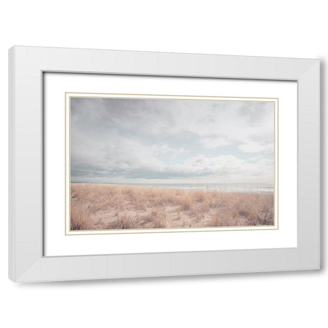 Deserted Sands White Modern Wood Framed Art Print with Double Matting by Larson, Nathan