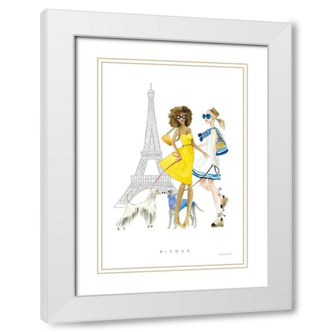 Paris Girlfriend I White Modern Wood Framed Art Print with Double Matting by Charro, Mercedes Lopez