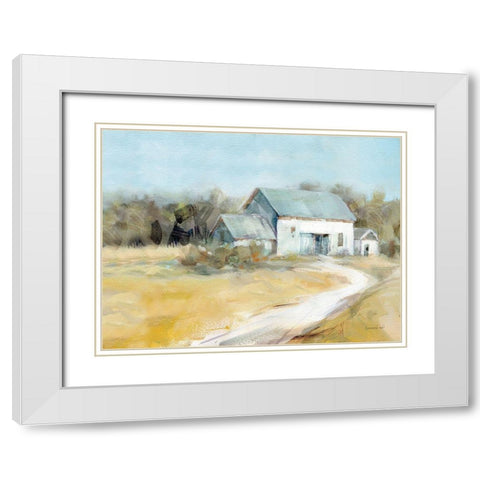 Summer Barn White Modern Wood Framed Art Print with Double Matting by Nai, Danhui